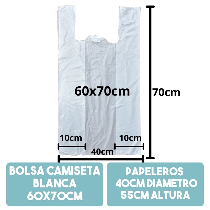Bolsa Camiseta Blanca (Paquetes 100 unidades)