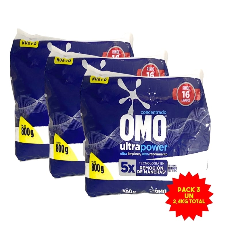 Detergente en Polvo Omo 400g y 800g