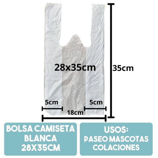 Bolsa Camiseta Blanca (Paquetes 100 unidades)