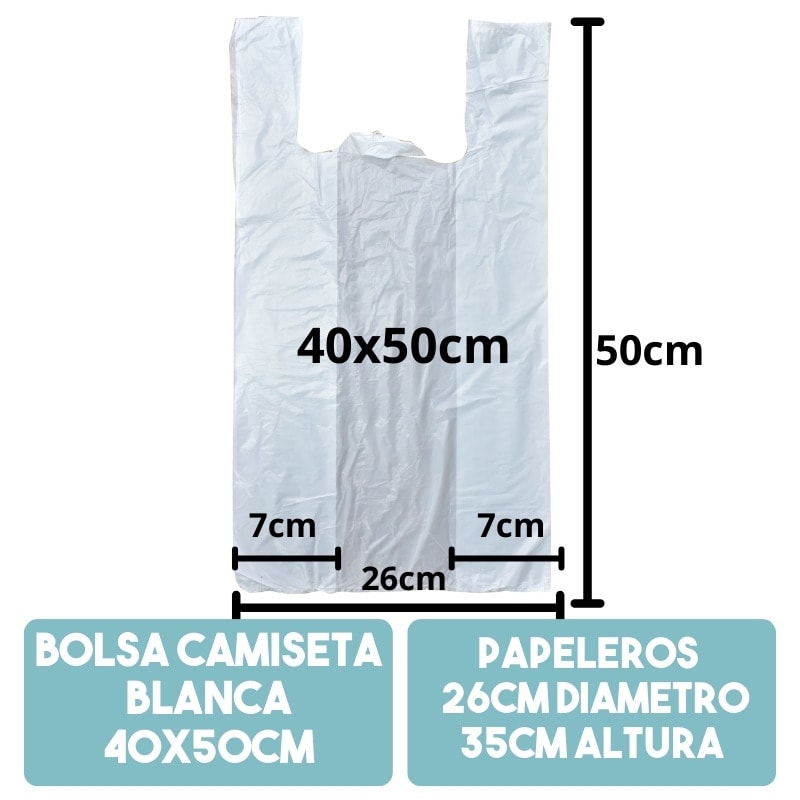 Bolsa Camiseta Blanca (Paquetes 100 unidades)