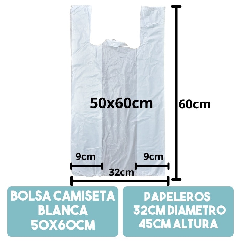 Bolsa Camiseta Blanca (Paquetes 100 unidades)