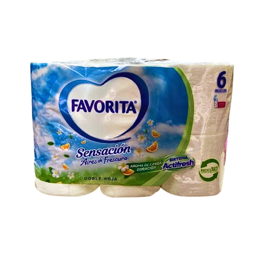 Papel Higiénico Doble Hoja Favorita Sensación 6x22m