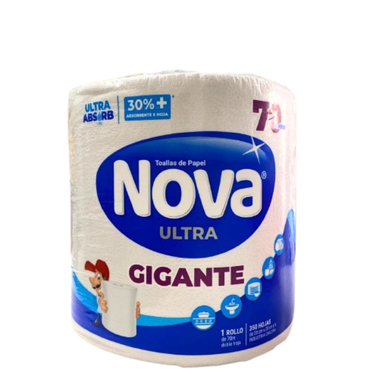 Toalla de Papel Hogar Doble Hoja Nova Ultra
