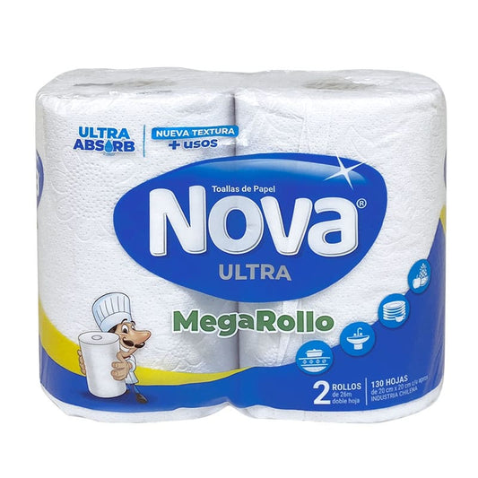 Toalla de Papel Hogar Doble Hoja Nova Ultra 2x24m